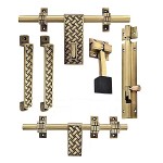 eHome Decor WMXTYP Brass Finish Door Accessories Kit (Antique Finish, 6-Pieces)